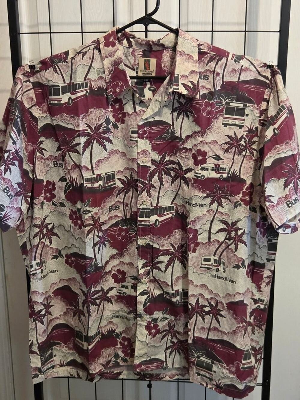 Vintage Tori Richard TheBus TheHandi-Van Hawaiian Shirt Honolulu Transit Nov